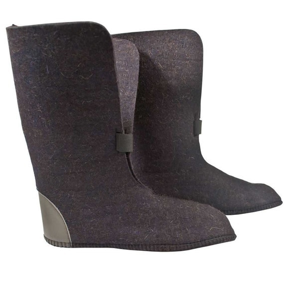 Wool Felt Boot Liners Blue 10 Height 85 Wool by TheFeltStore