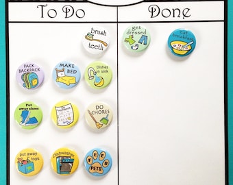 Chore Chart Chevron design. Laminated with 12 magnets many colors 8x10