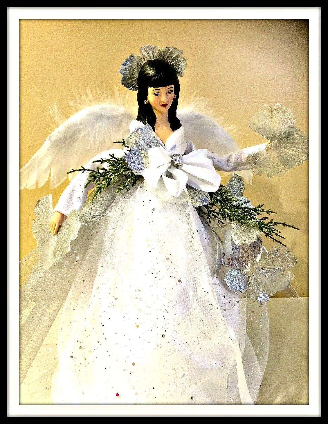 ASIAN CHRISTMAS ANGEL Tree Topper One of a Kind Snow Queen