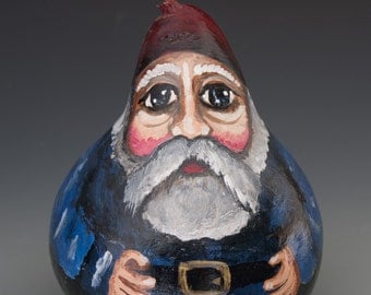 Gnome hand painted gourd art