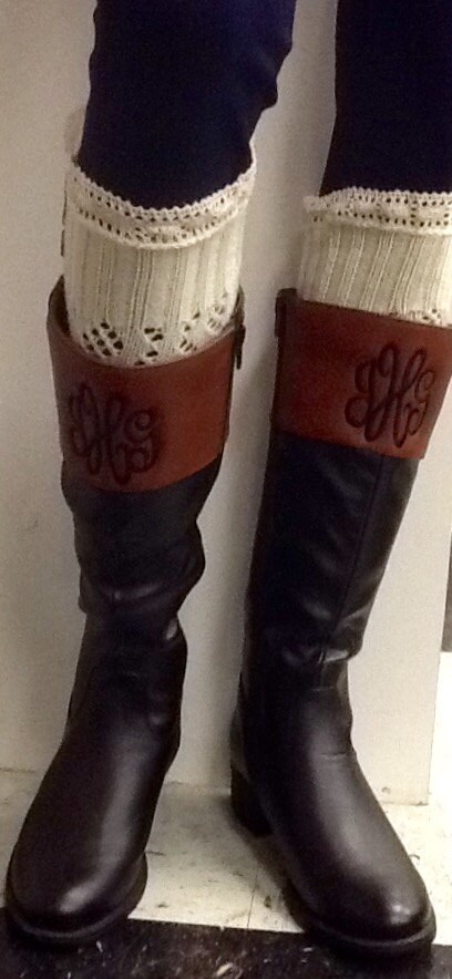 monogram lace up boots