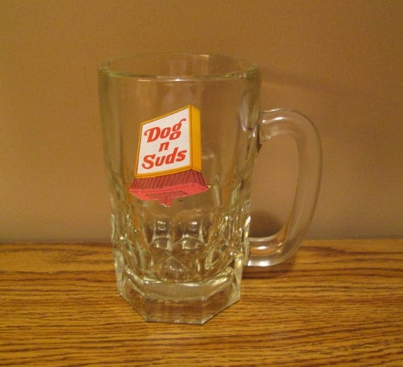 Mug Dog n Suds Root Beer 6 Tall Heavy Clear Glass