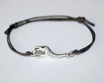 Giraffe Bracelet or Anklet in Silver, Silver Giraffe Bracelet, Animal Lover Gift, Safari Bracelet, Zoo Animal Jewelry, Gift For a Child