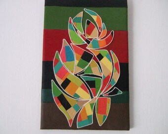 Floral Still Life - Original mixed media mosaic wall art