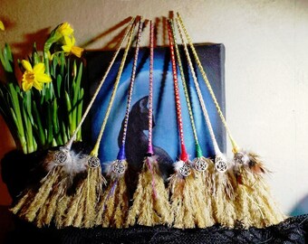 Small magick witches broom besom for cleansing gift ritual altar tool witch wiccan pagan witchcraft pentacle mabon samhain halloween