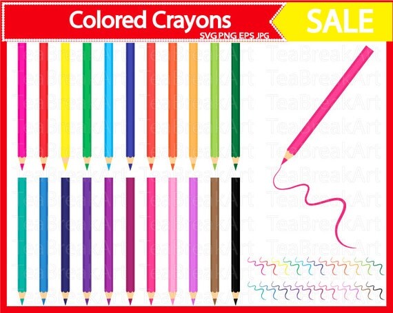 Download Colored Crayon Love School Digital ClipArt Cutting Files SVG