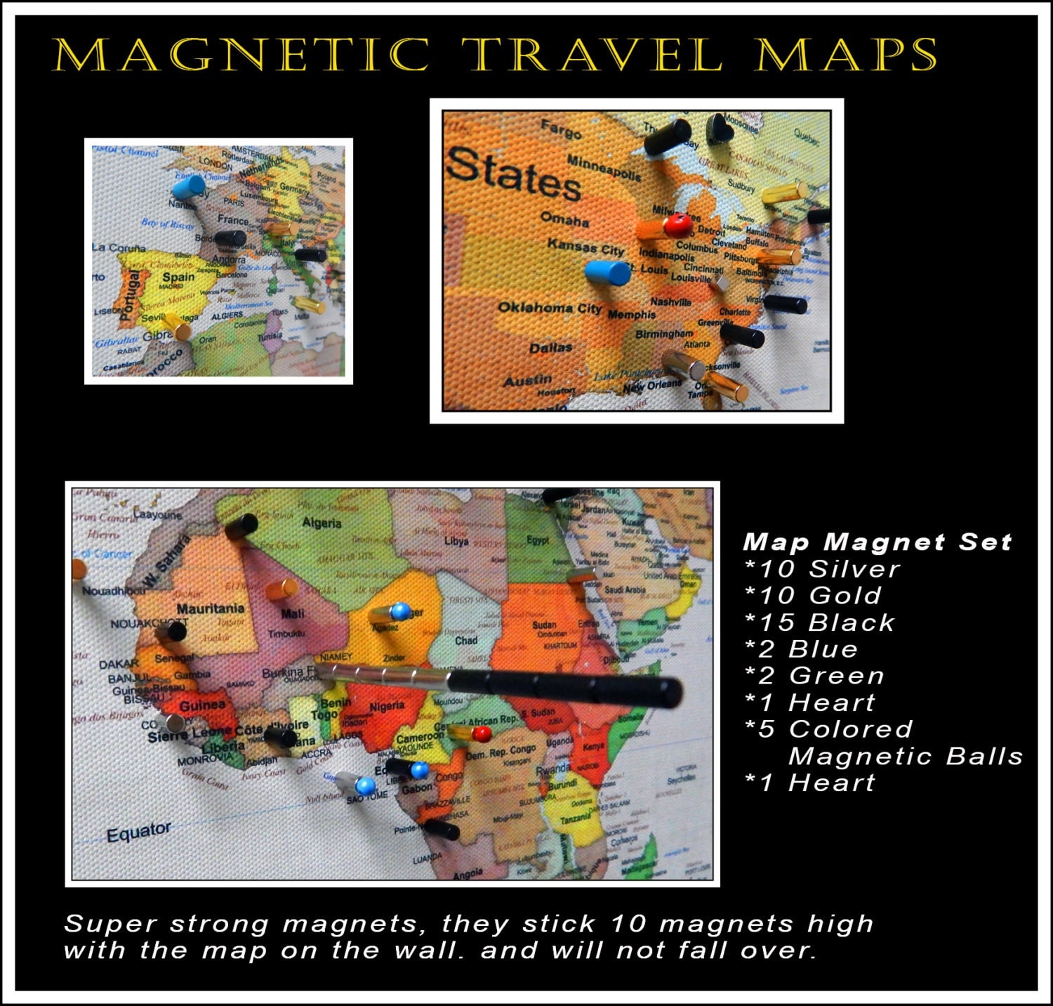 Travel Map. Personalized Map. 24x36 by TheTravelMapStore