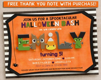 HALLOWEEN Birthday Party Invitation, Kids Halloween Party Invitation, HALLOWEEN INVITATION