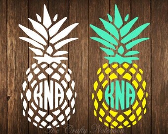 Personalized Monogram Pineapple Decal Vinyl Sticker • Vehicle • Yeti • Tumbler • Choose Your Color/Size • Large Orders Welcome