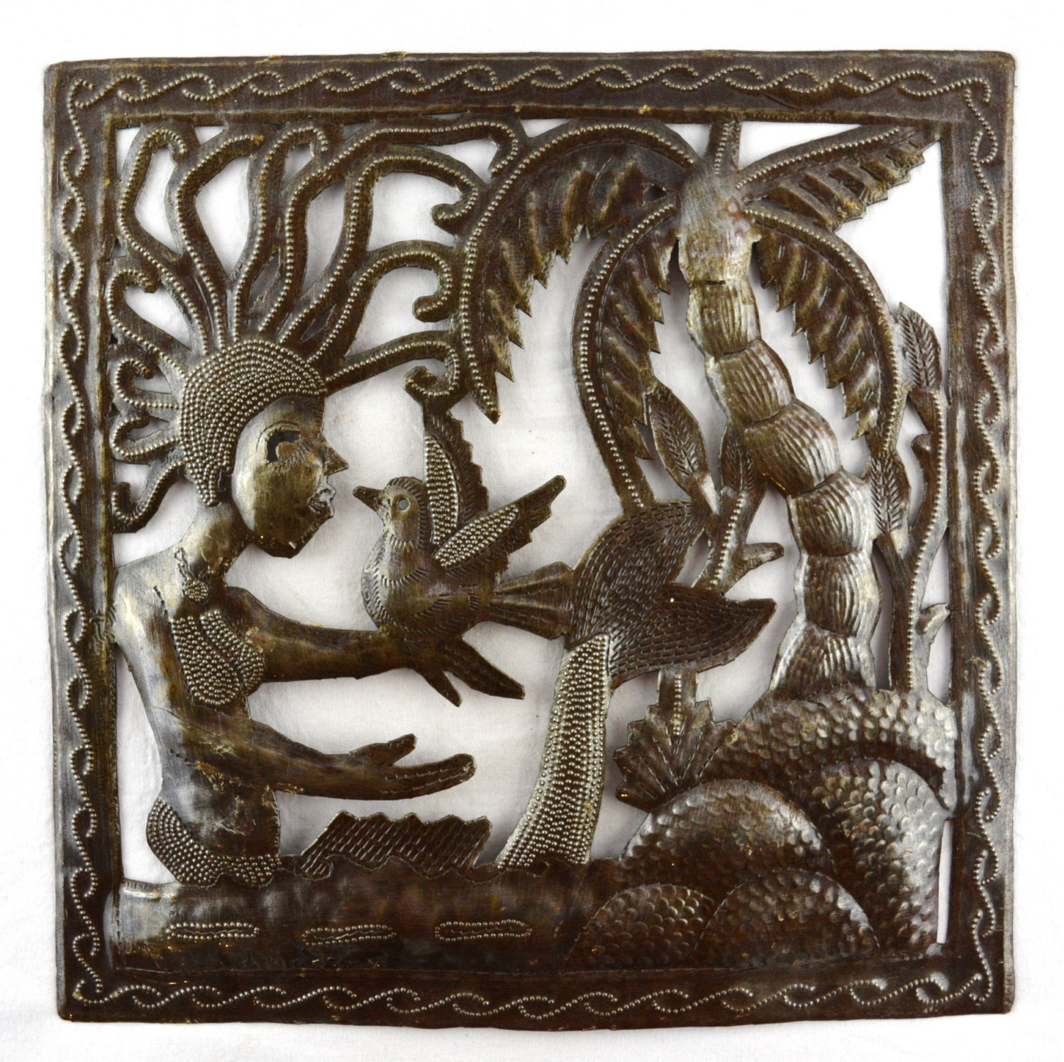 Palm Tree Metal Wall Art small mermaid with palm tree - metal wall art 11 x 11 Palm Tree Metal Wall Art small mermaid with palm tree - metal wall art 11 x 11