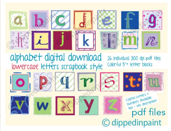 pdf baby block letters digital alphabet 53 letters