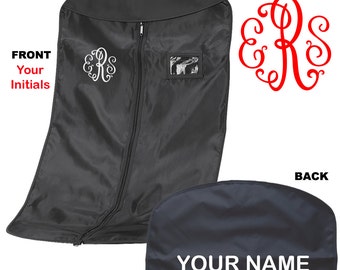 Personalised Curled Classic Monogram Suit carrier/Costume garment Bag - 1