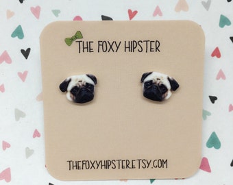 Pug Stud Earrings