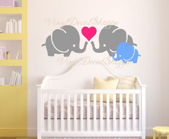 Elephant Nursery Wall Decal Nursery Decor Elephant Theme