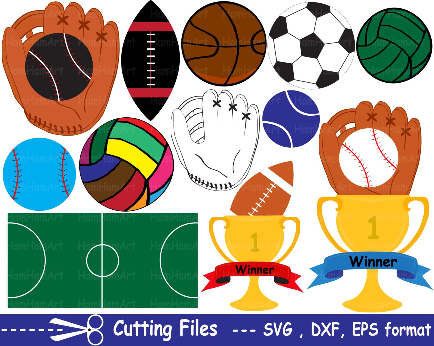 Download Cutting files SVG DXFEPSpng Sports items Vinyl cut