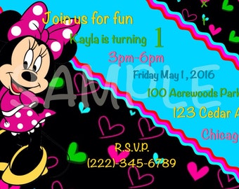 Minnie Mouse Birthday Invitations