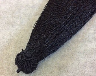 6" Knot Capped Black Silk/Polyester Thread Tassel - Measuring 18mm x 150mm, Approx. - 30+ Colors Available, See Related Items Link!