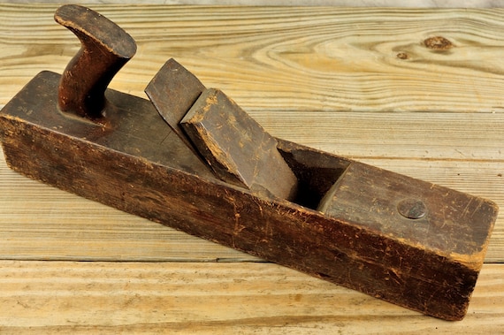 Antique Primitive Vintage Wood Block Planer Woodworking Tool