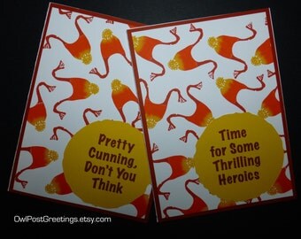 Firefly/Serenity Jayne Cobb Inspired Handmade Greeting Card - "Time for some Thrilling Heroics" or Pretty Cunning, Don't You Think" message