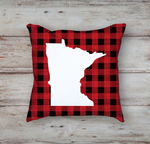 Minnesota Plaid Pillow Minnesota Decor Christmas Pillow