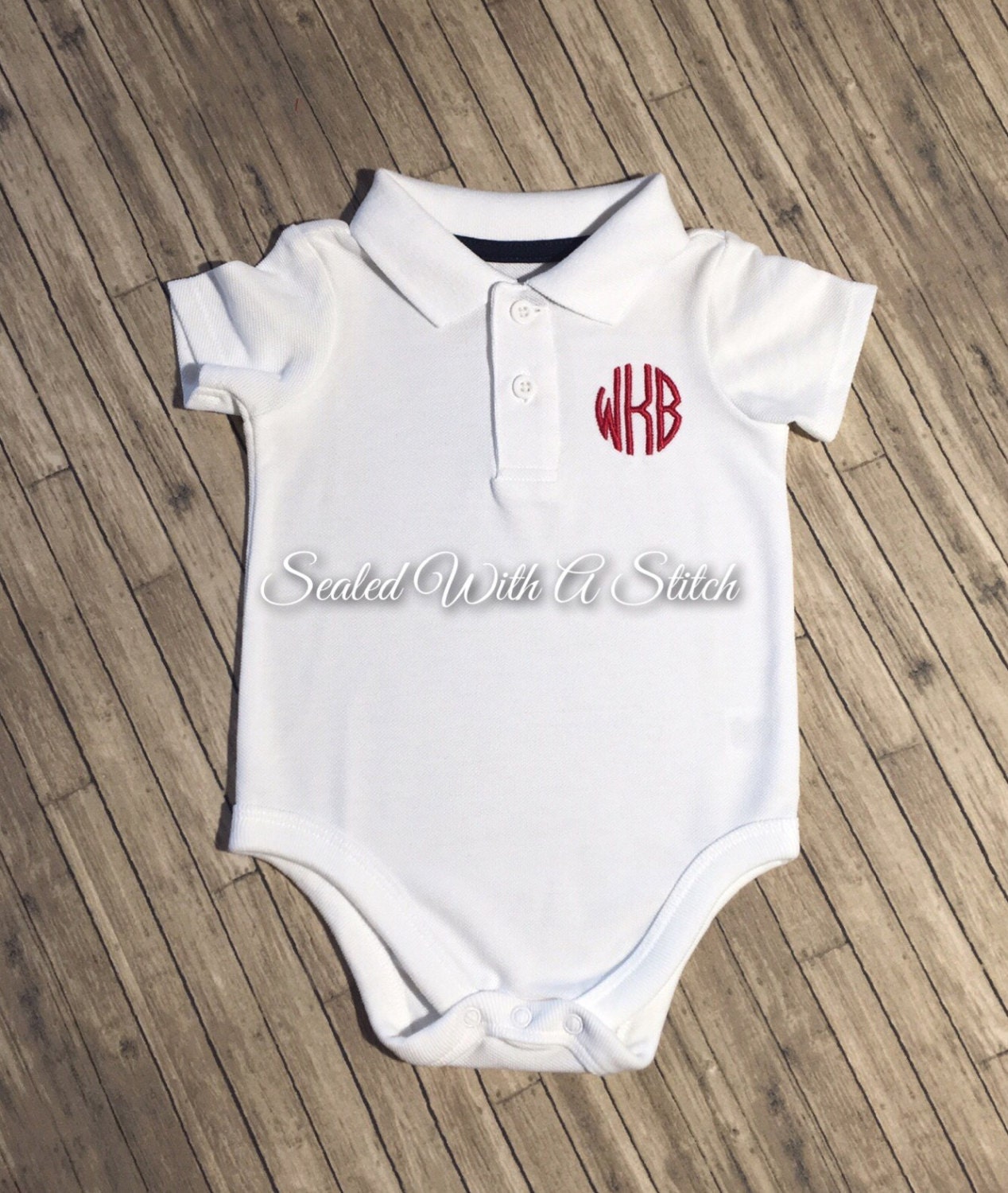 Monogrammed Baby Polo Onesie