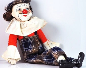 Vintage porcelain clown doll