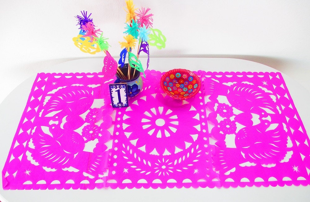 Mexico Table Runner 20x39 Inches Mexican Fiesta Decorations