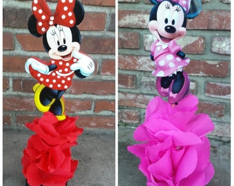Traditional Red Minnie Mouse Wood Centerpiece Birthday Party Great for Candy Buffet Food Court Table Gift Hot Pink Minnie Mouse
