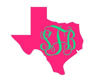 Texas Monogram | Texas Decal | Texas Yeti Decal | Texas Car Decal | Tumbler Decal | Vinyl Decal | Monogrammed Decal