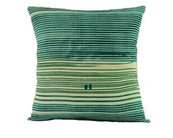 Coussin "Alessia" rayure verte