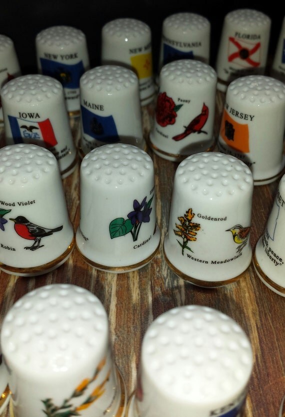 ON SALE Porcelain Thimbles of United States FREE Shipping in