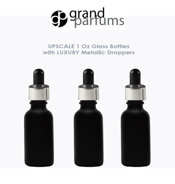 Download 6 MATTE BLACK 30ml Glass Bottles w/ Metallic Silver ... Yellowimages Mockups