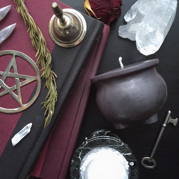 Cauldron Candle Black Cauldron Candle by BeyondtheCrystalVeil