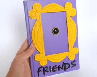 FRIENDS tv show inspired journal -Yellow peephole frame from polymer clay -polymer clay journal- polymer clay notebook- journal cover