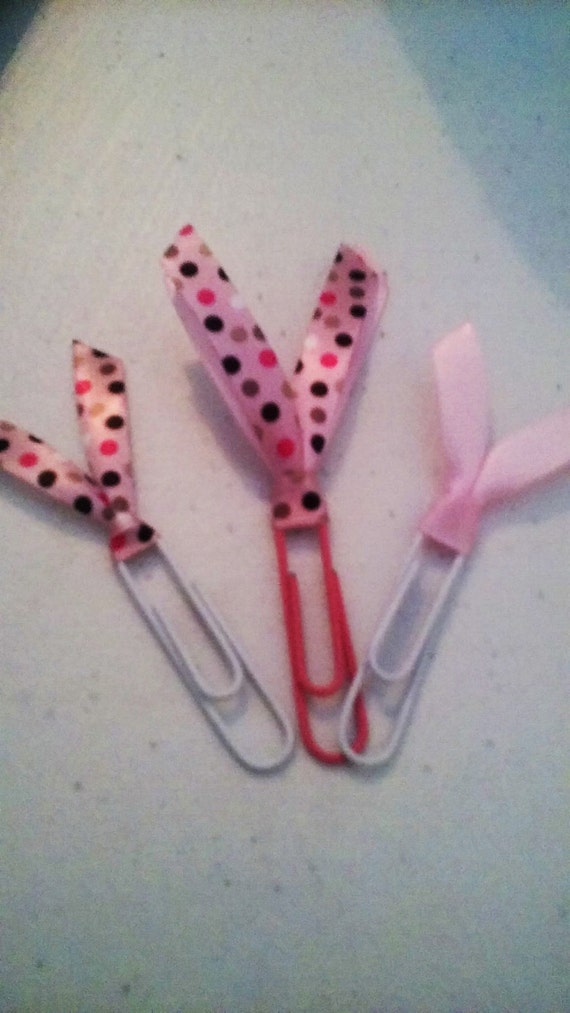 Set of THREE Pink Planner Clips Decorative Paperclip Planner