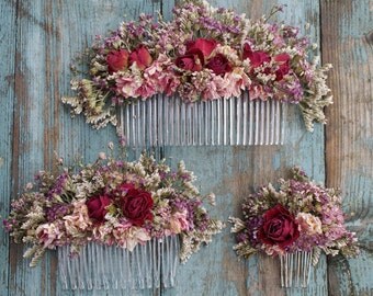 Summer Haze Dried Flower Hair Comb