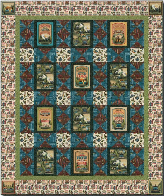Quilt Kit Camping Themed Outdoor Adventures by QuiltsOnTheFly