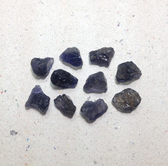 10 pieces Rough iolite raw iolite stone lot // B815