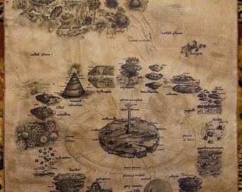 Dungeons and Dragons huge map.Handdrawn. Multiverse. Fantasy map. Realistic (Please, read description)