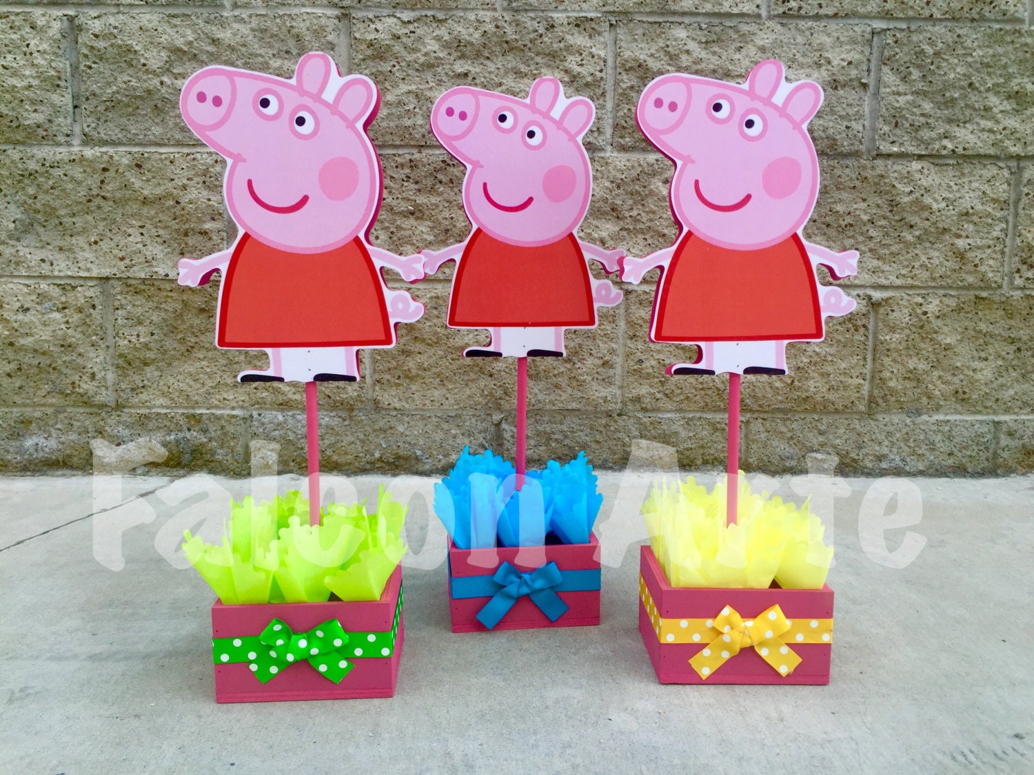 Peppa Pig centerpiece Wood handcrafted for 1st 2nd 3rd 4th 5th