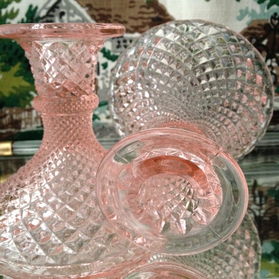 Westmoreland Candle Holders Pink Glass Candle Holders