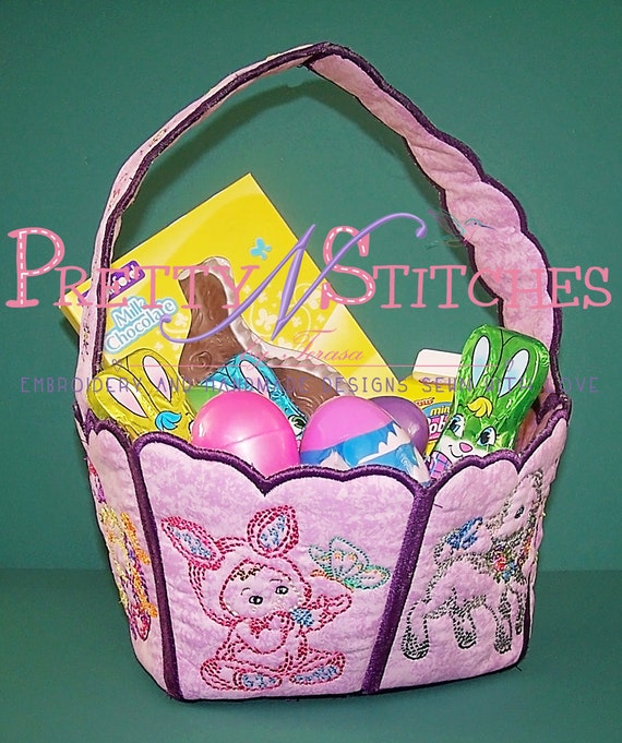 Items similar to In the Hoop Embroidery Easter Basket with 6 different