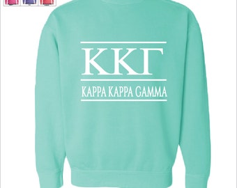 Kappa Kappa Gamma // Kappa // Sorority Comfort Color Greek Letters Sweatshirt // Choose Your Color
