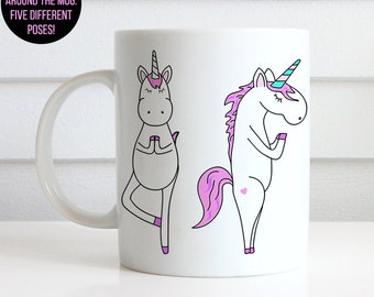 Coffee Mug Unicorn Yoga Poses Coffee Cup