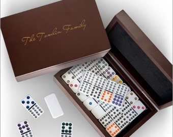 Domino Set with Personalized Wood Case - 3558