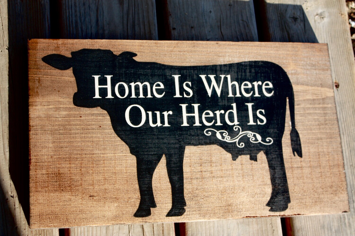 Farm sign decor cow farmer dairy beef home is where our