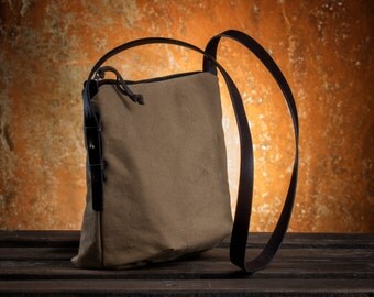 Canvas bag by Kruk Garage Handbag Women's bag Shoulder bag Urbag daily bag Canvas crossbody bag Upcycled purse Small bag Womens gift