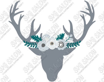 Download Unique floral deer head related items | Etsy