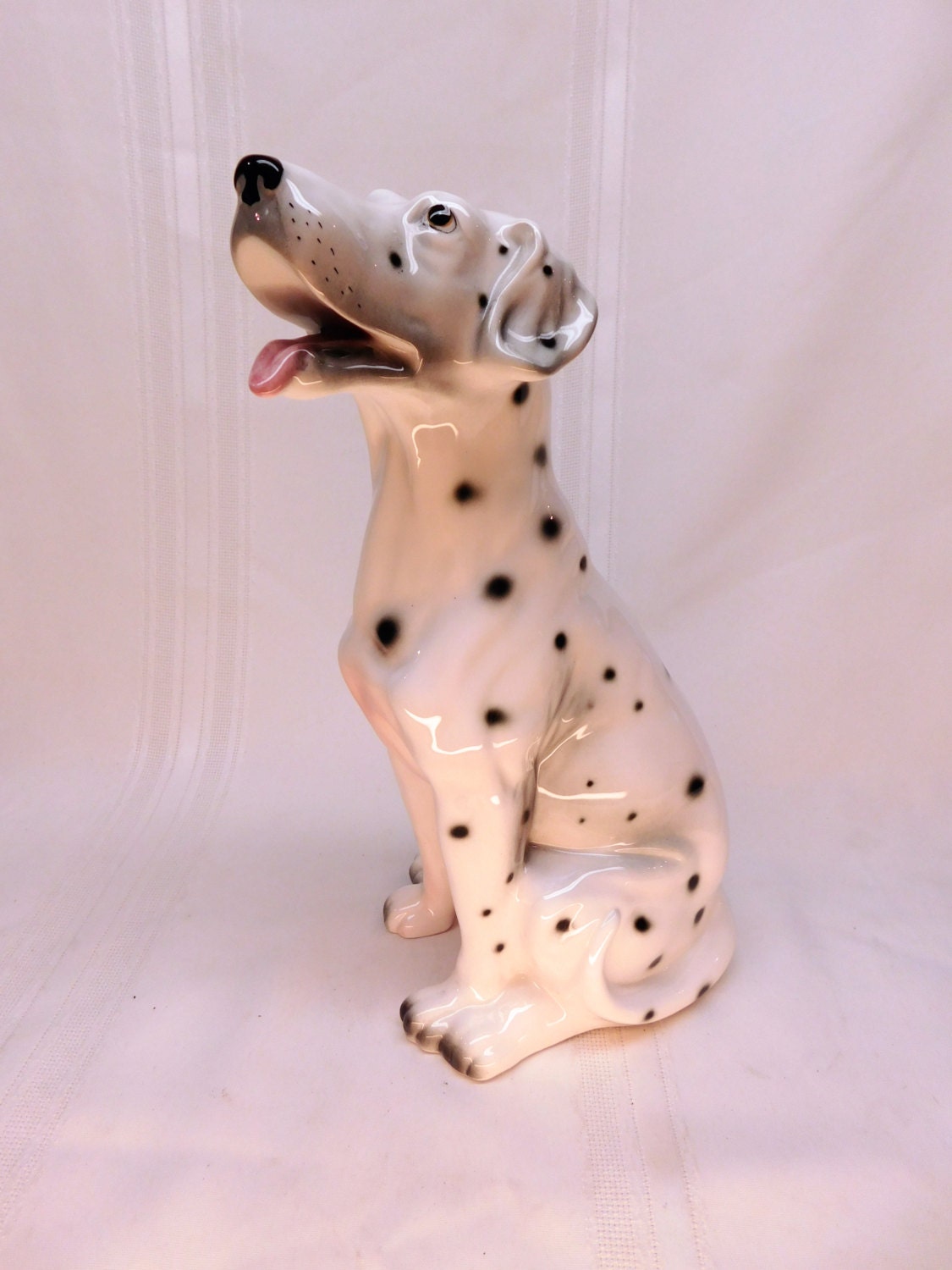 Vintage Porcelain Sitting Dalmatian Figurine Statue 10.5