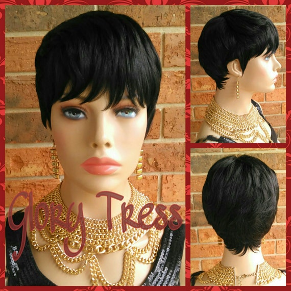 ON SALE // Short Razor Cut Full Wig Pixie Cut Hairstyle 100%